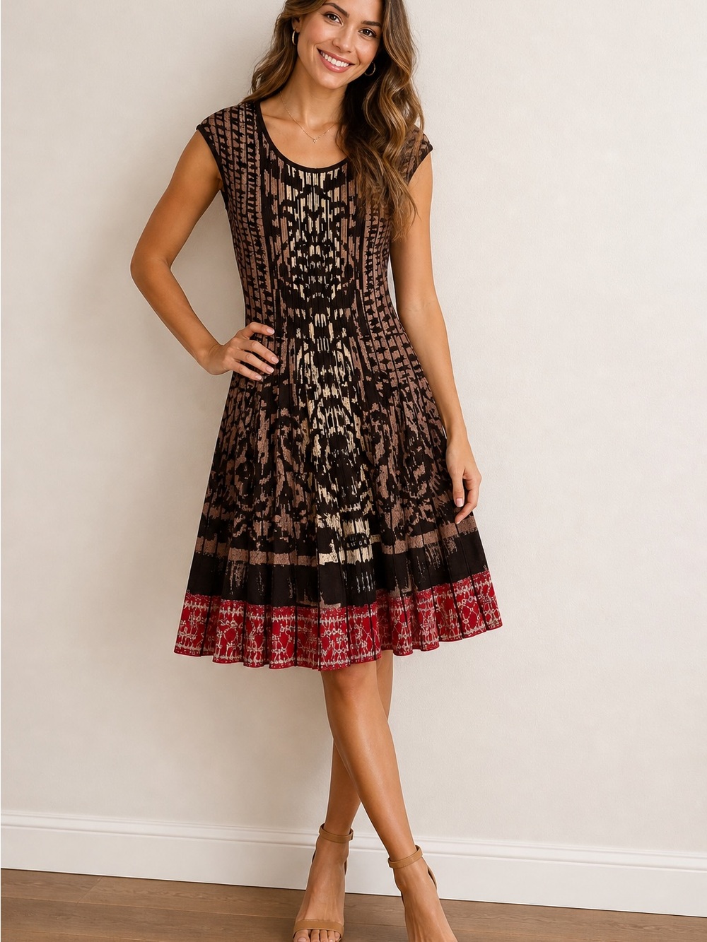 NIC+ZOE Sleeveless Knit Dress Size XS | Boho Tribal Fit & Flare